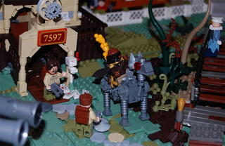 Illustration for article titled LEGO Steampunk Diorama Is All About The Rusty Vehicles